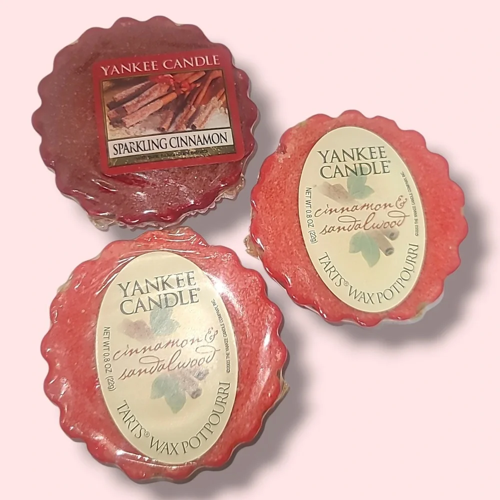 Yankee Candle Tarts Wax Melts Lot of‎ 3 Cinnamon Sandalwood Sparkling